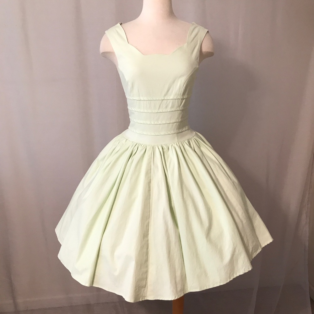NWT Vintage-Inspired Sage Green Fit & Flare Dress